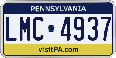 PA license plate LMC4937