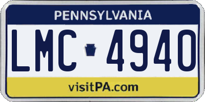 PA license plate LMC4940
