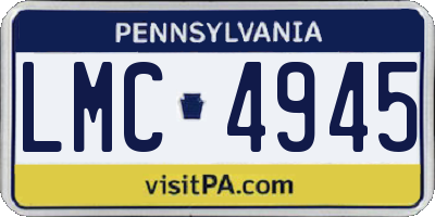 PA license plate LMC4945