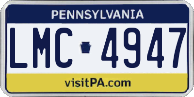 PA license plate LMC4947