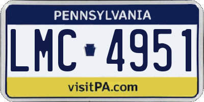 PA license plate LMC4951