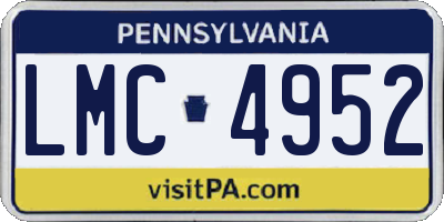 PA license plate LMC4952