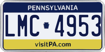 PA license plate LMC4953