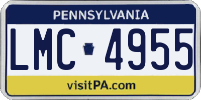 PA license plate LMC4955