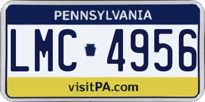 PA license plate LMC4956