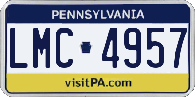 PA license plate LMC4957