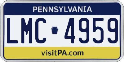 PA license plate LMC4959