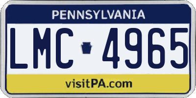 PA license plate LMC4965