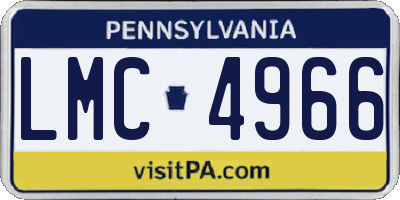 PA license plate LMC4966
