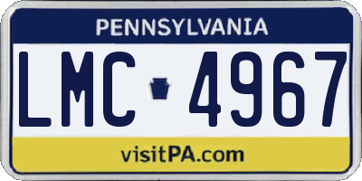 PA license plate LMC4967