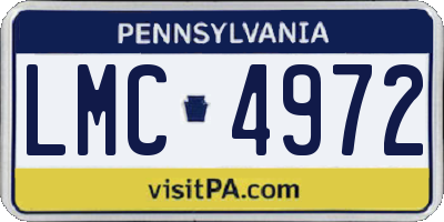 PA license plate LMC4972