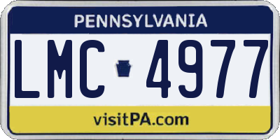 PA license plate LMC4977