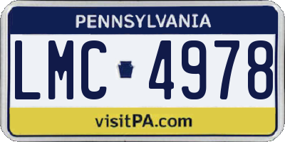 PA license plate LMC4978