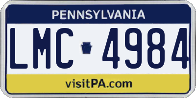 PA license plate LMC4984