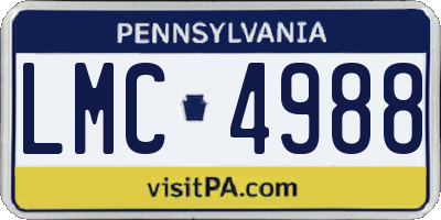 PA license plate LMC4988