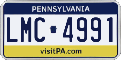 PA license plate LMC4991