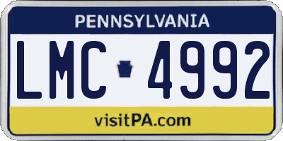 PA license plate LMC4992