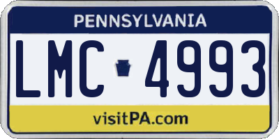 PA license plate LMC4993