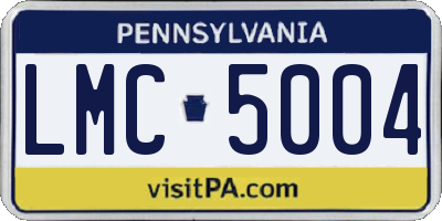 PA license plate LMC5004