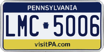PA license plate LMC5006
