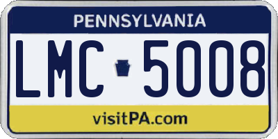 PA license plate LMC5008