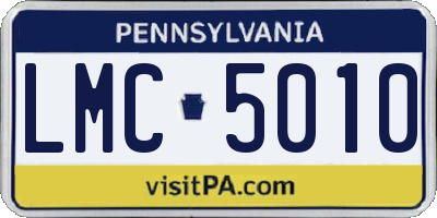 PA license plate LMC5010