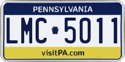PA license plate LMC5011