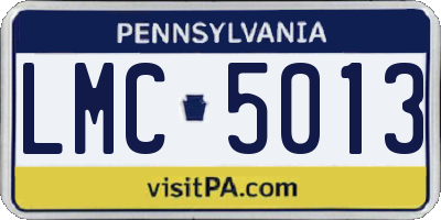 PA license plate LMC5013