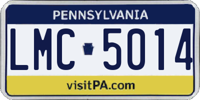 PA license plate LMC5014