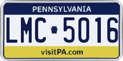 PA license plate LMC5016