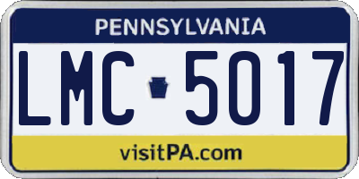 PA license plate LMC5017