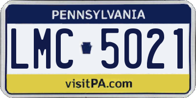 PA license plate LMC5021