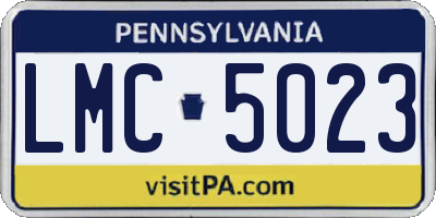 PA license plate LMC5023