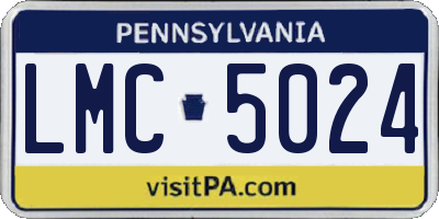 PA license plate LMC5024