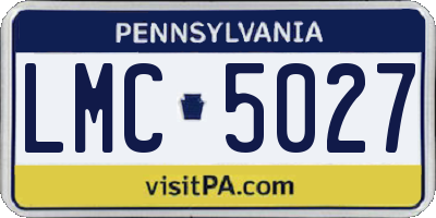 PA license plate LMC5027