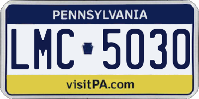 PA license plate LMC5030