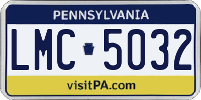 PA license plate LMC5032