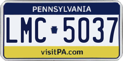 PA license plate LMC5037