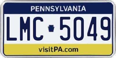PA license plate LMC5049
