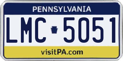 PA license plate LMC5051