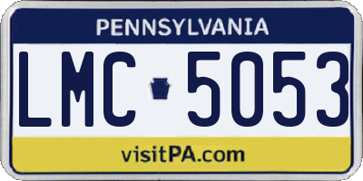 PA license plate LMC5053