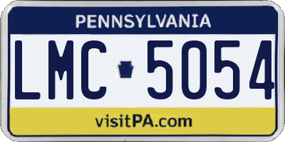 PA license plate LMC5054