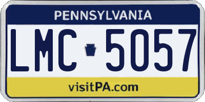 PA license plate LMC5057