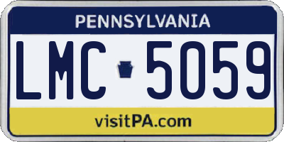 PA license plate LMC5059