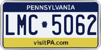 PA license plate LMC5062
