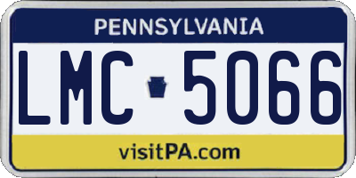 PA license plate LMC5066