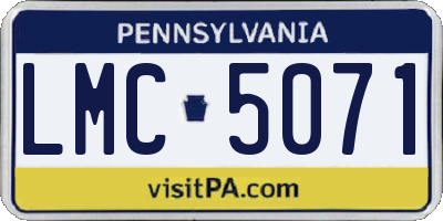 PA license plate LMC5071
