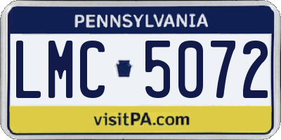 PA license plate LMC5072
