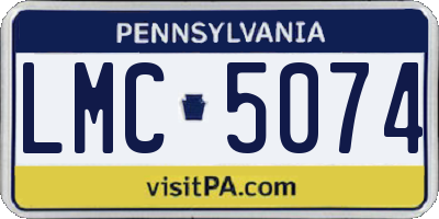PA license plate LMC5074