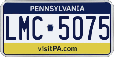 PA license plate LMC5075